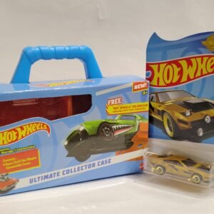 HOT WHEELS ULTIMATE CAR COLLECTOR CASE WITH FREE GOLDEN CAR